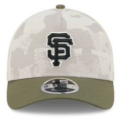 San Francisco Giants 2025 Armed Forces Day 9FORTY M-Crown A-Frame Adjustable Hat Light Beige/Olive | New Era