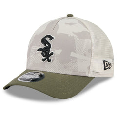 Chicago White Sox 2025 Armed Forces Day 9FORTY M-Crown A-Frame Adjustable Hat Light Beige/Olive | New Era