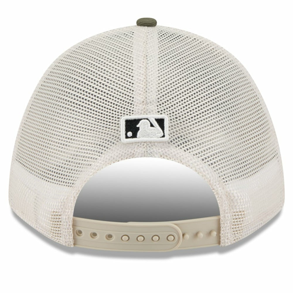 Houston Astros 2025 Armed Forces Day 9FORTY M-Crown A-Frame Adjustable Hat Light Beige/Olive | New Era