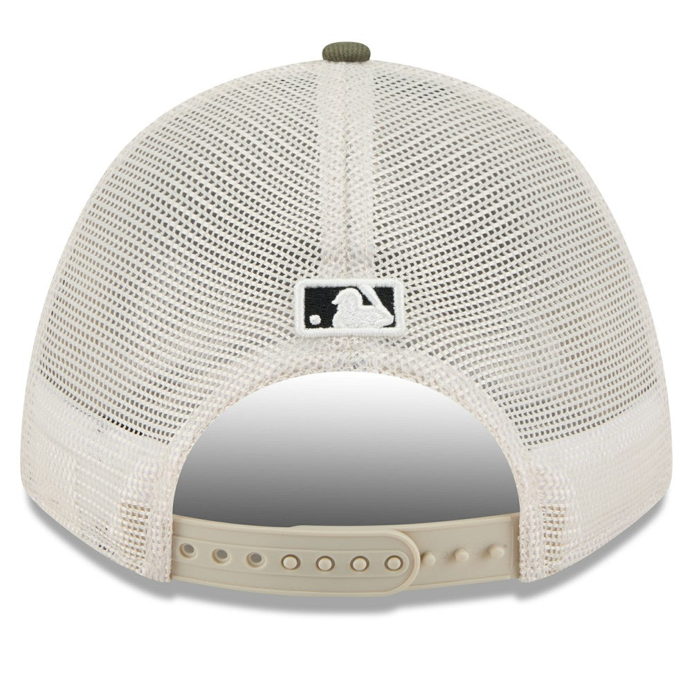 Los Angeles Angels 2025 Armed Forces Day 9FORTY M-Crown A-Frame Adjustable Hat Light Beige/Olive | New Era