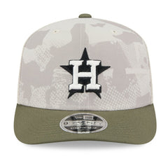 Houston Astros 2025 Armed Forces Day 9SEVENTY Stretch-Snap Hat Light Beige/Olive | New Era