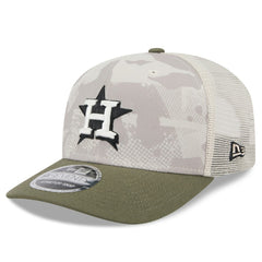 Houston Astros 2025 Armed Forces Day 9SEVENTY Stretch-Snap Hat Light Beige/Olive | New Era