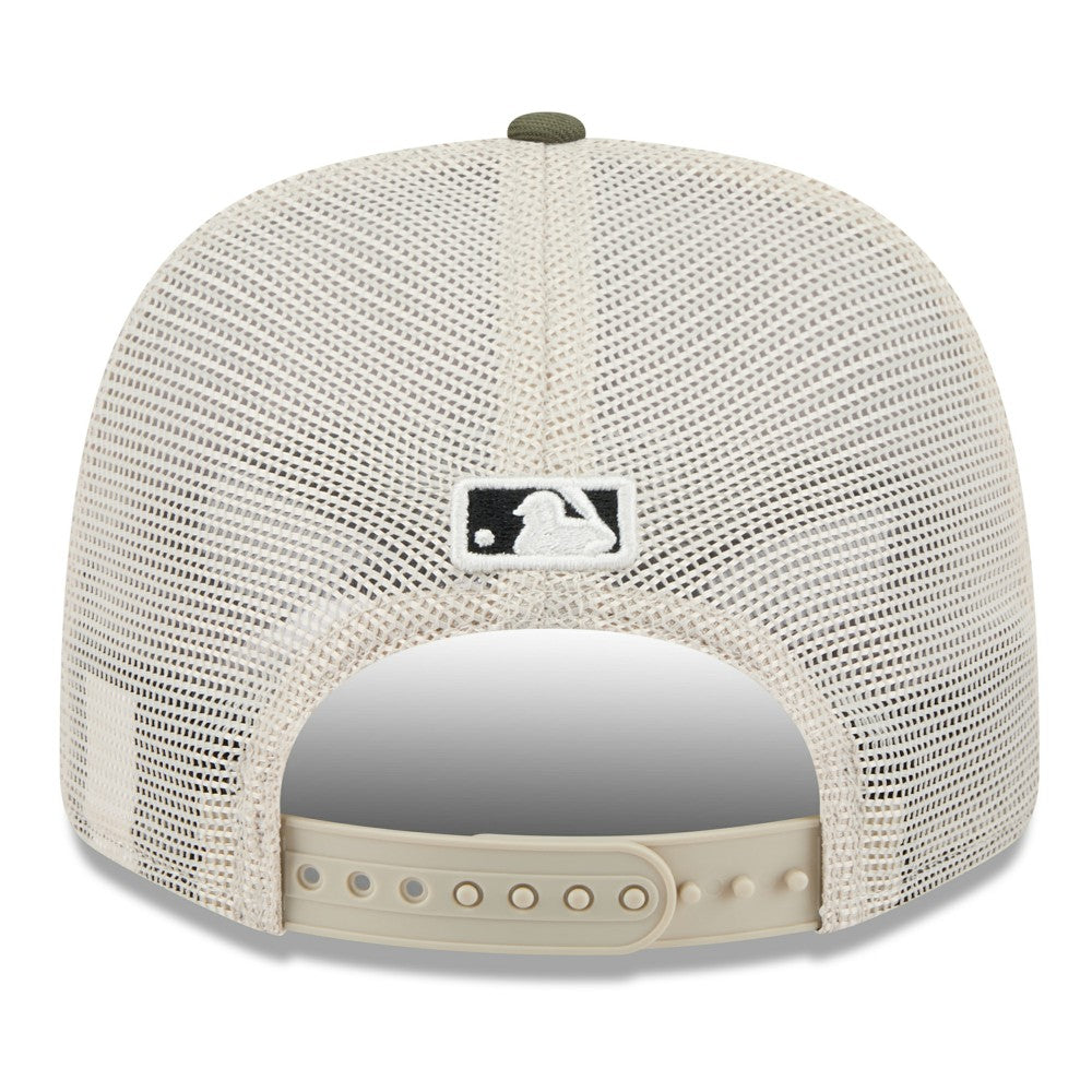 Miami Marlins 2025 Armed Forces Day 9SEVENTY Stretch-Snap Hat Light Beige/Olive | New Era