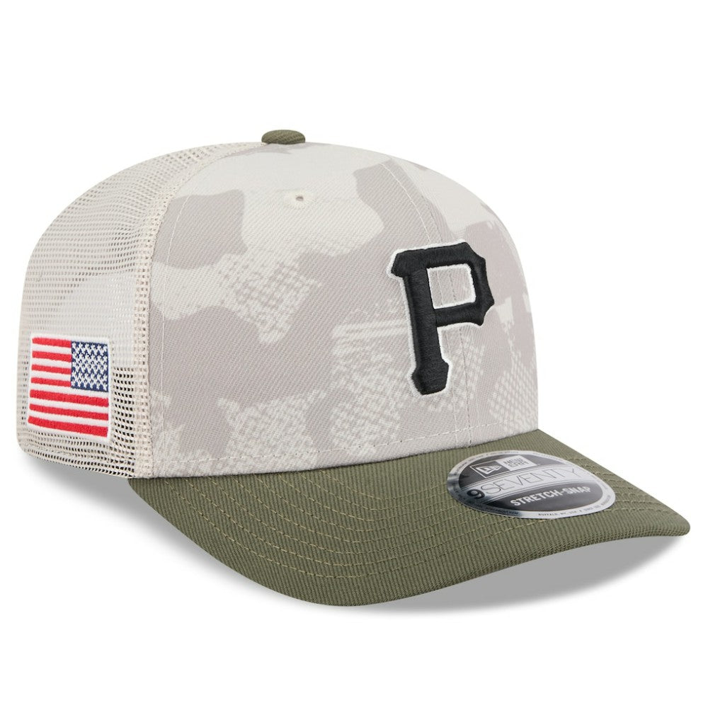 Pittsburgh Pirates 2025 Armed Forces Day 9SEVENTY Stretch-Snap Hat Light Beige/Olive | New Era