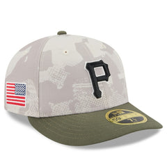 Pittsburgh Pirates 2025 Armed Forces Day Low Profile 59FIFTY Fitted Hat Light Beige/Olive | New Era