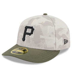 Pittsburgh Pirates 2025 Armed Forces Day Low Profile 59FIFTY Fitted Hat Light Beige/Olive | New Era