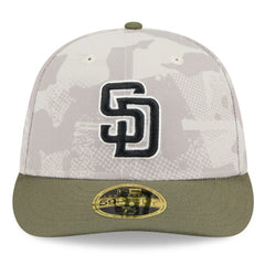 San Diego Padres 2025 Armed Forces Day Low Profile 59FIFTY Fitted Hat Light Beige/Olive | New Era