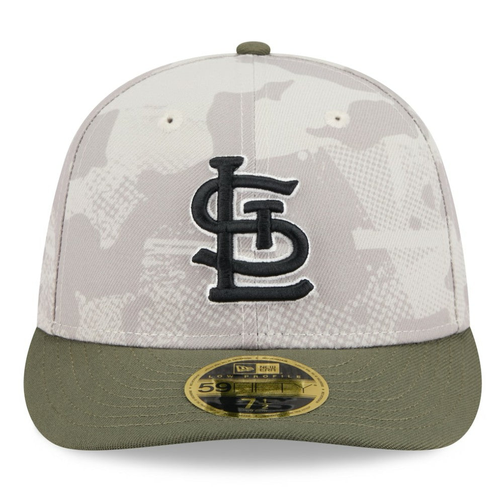 St. Louis Cardinals 2025 Armed Forces Day Low Profile 59FIFTY Fitted Hat Light Beige/Olive | New Era