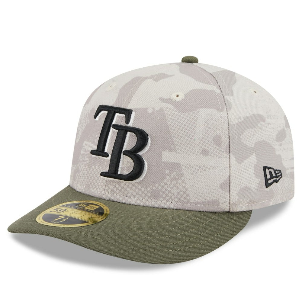 Tampa Bay Rays 2025 Armed Forces Day Low Profile 59FIFTY Fitted Hat Light Beige/Olive | New Era