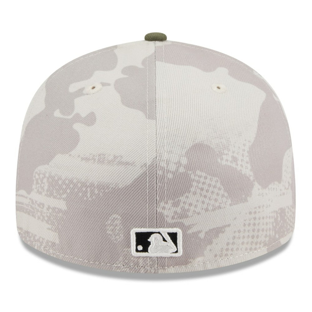 Tampa Bay Rays 2025 Armed Forces Day Low Profile 59FIFTY Fitted Hat Light Beige/Olive | New Era