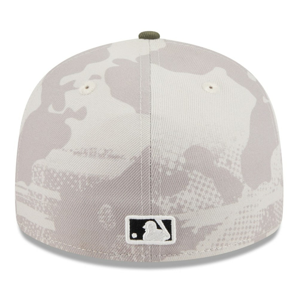 Texas Rangers 2025 Armed Forces Day Low Profile 59FIFTY Fitted Hat Light Beige/Olive | New Era