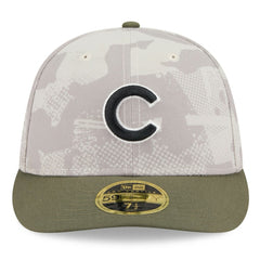 Chicago Cubs 2025 Armed Forces Day Low Profile 59FIFTY Fitted Hat Light Beige/Olive | New Era