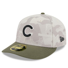 Chicago Cubs 2025 Armed Forces Day Low Profile 59FIFTY Fitted Hat Light Beige/Olive | New Era