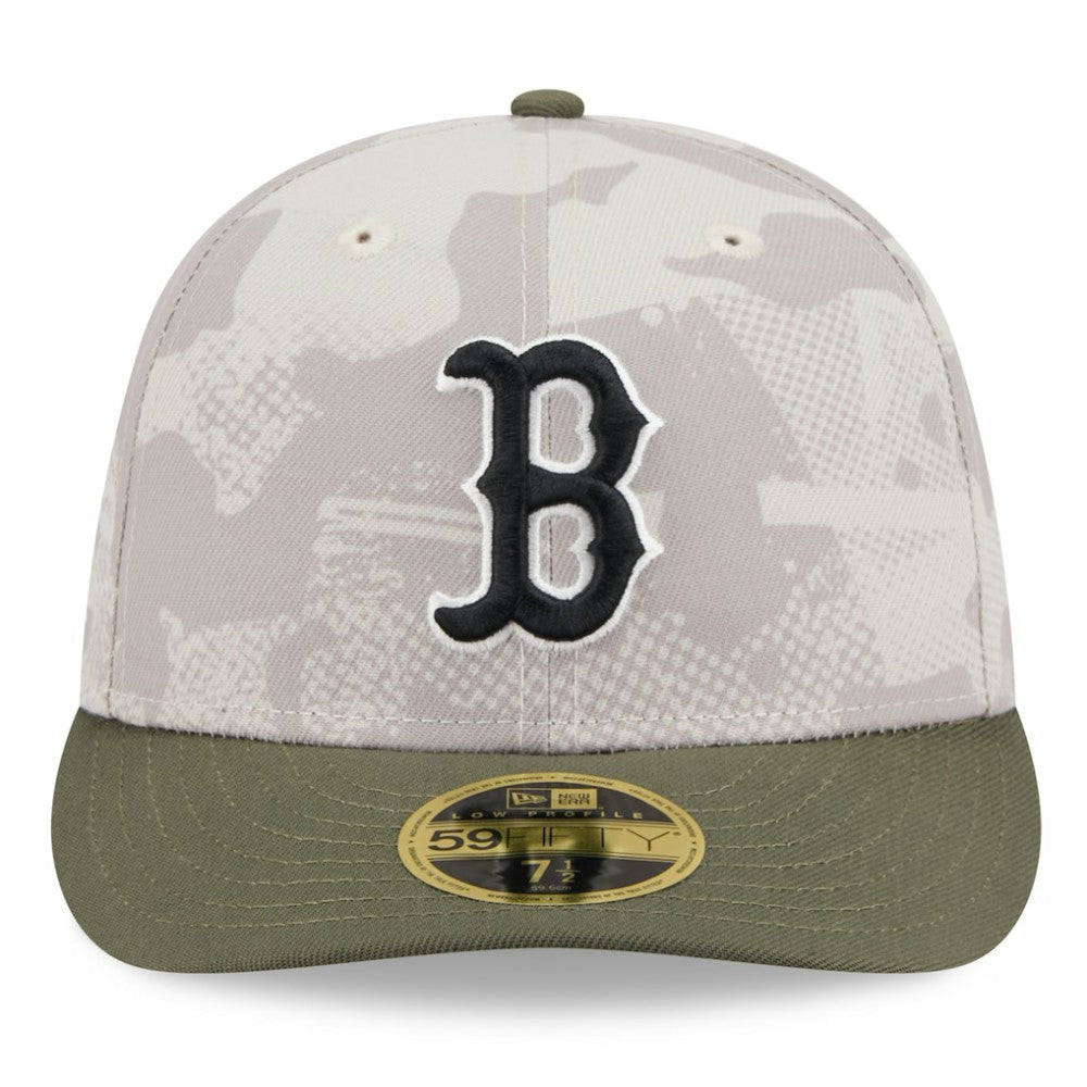 Boston Red Sox 2025 Armed Forces Day Low Profile 59FIFTY Fitted Hat Light Beige/Olive | New Era