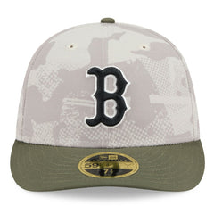 Boston Red Sox 2025 Armed Forces Day Low Profile 59FIFTY Fitted Hat Light Beige/Olive | New Era