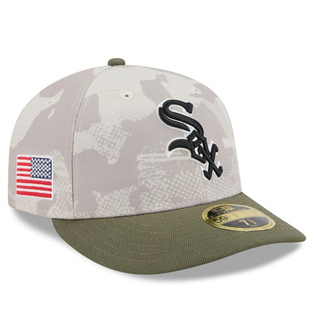 Chicago White Sox 2025 Armed Forces Day Low Profile 59FIFTY Fitted Hat Light Beige/Olive | New Era