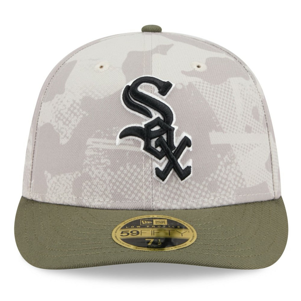 Chicago White Sox 2025 Armed Forces Day Low Profile 59FIFTY Fitted Hat Light Beige/Olive | New Era