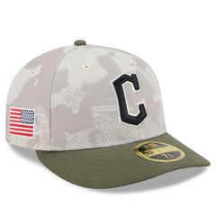Cleveland Guardians 2025 Armed Forces Day Low Profile 59FIFTY Fitted Hat Light Beige/Olive | New Era