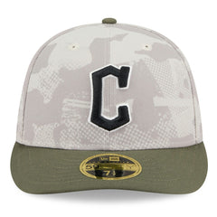 Cleveland Guardians 2025 Armed Forces Day Low Profile 59FIFTY Fitted Hat Light Beige/Olive | New Era