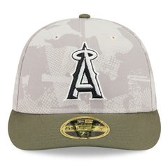 Los Angeles Angels 2025 Armed Forces Day Low Profile 59FIFTY Fitted Hat Light Beige/Olive | New Era