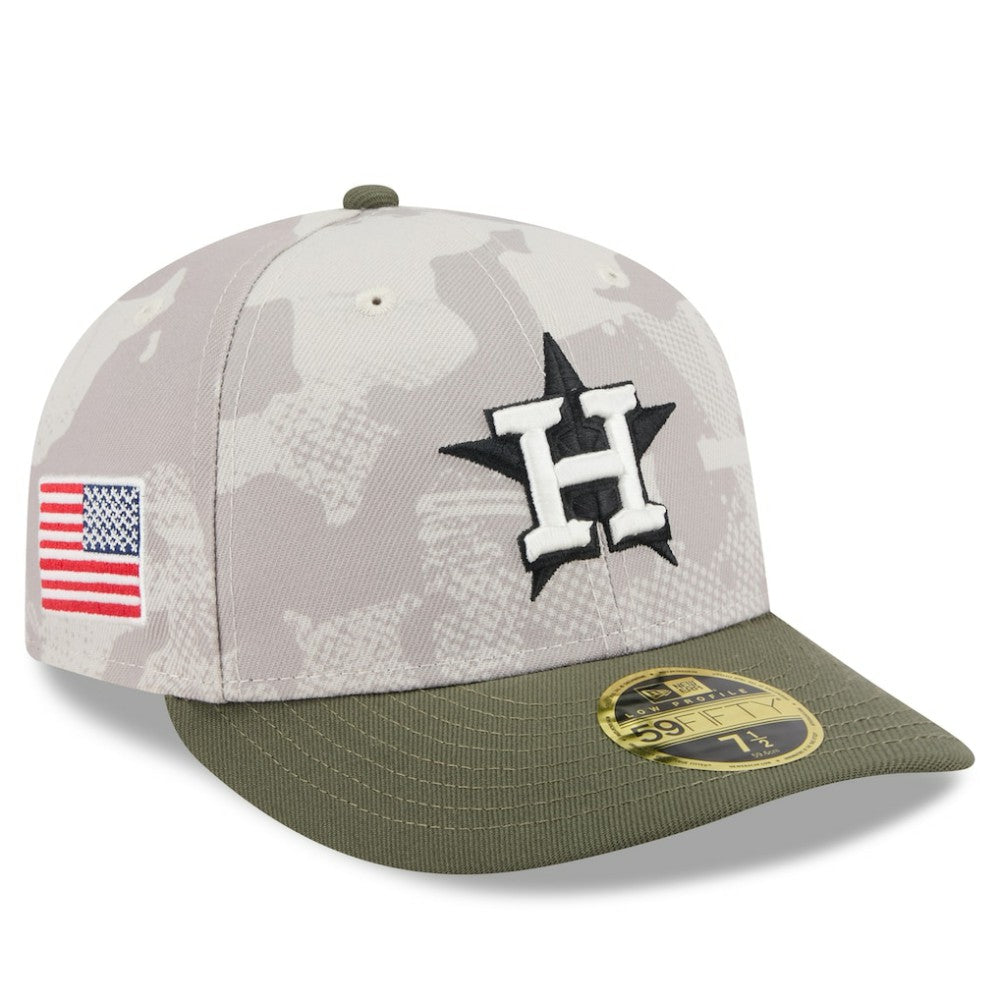 Houston Astros 2025 Armed Forces Day Low Profile 59FIFTY Fitted Hat Light Beige/Olive | New Era