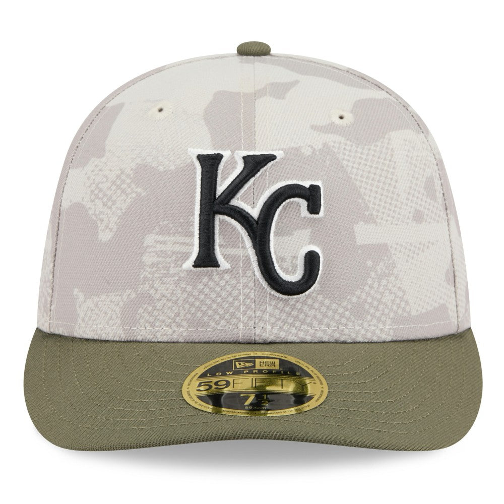 Kansas City Royals 2025 Armed Forces Day Low Profile 59FIFTY Fitted Hat Light Beige/Olive | New Era