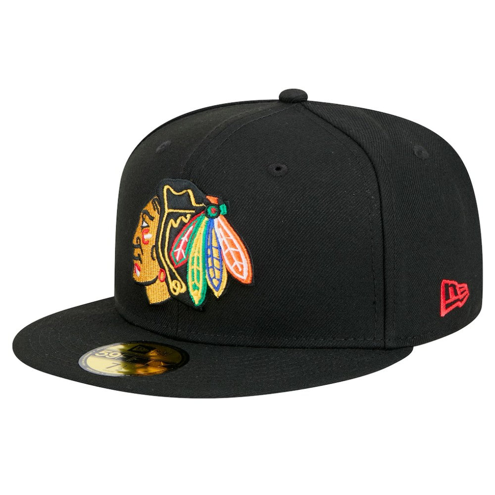 Chicago Blackhawks New Era Core 59FIFTY Fitted Hat Black