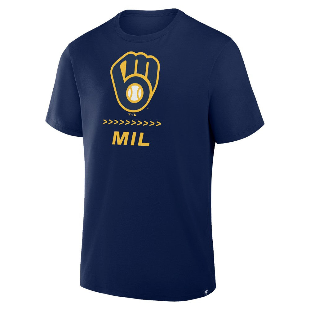 Milwaukee Brewers Clubhouse Legacy Side Swipe T-Shirt Navy