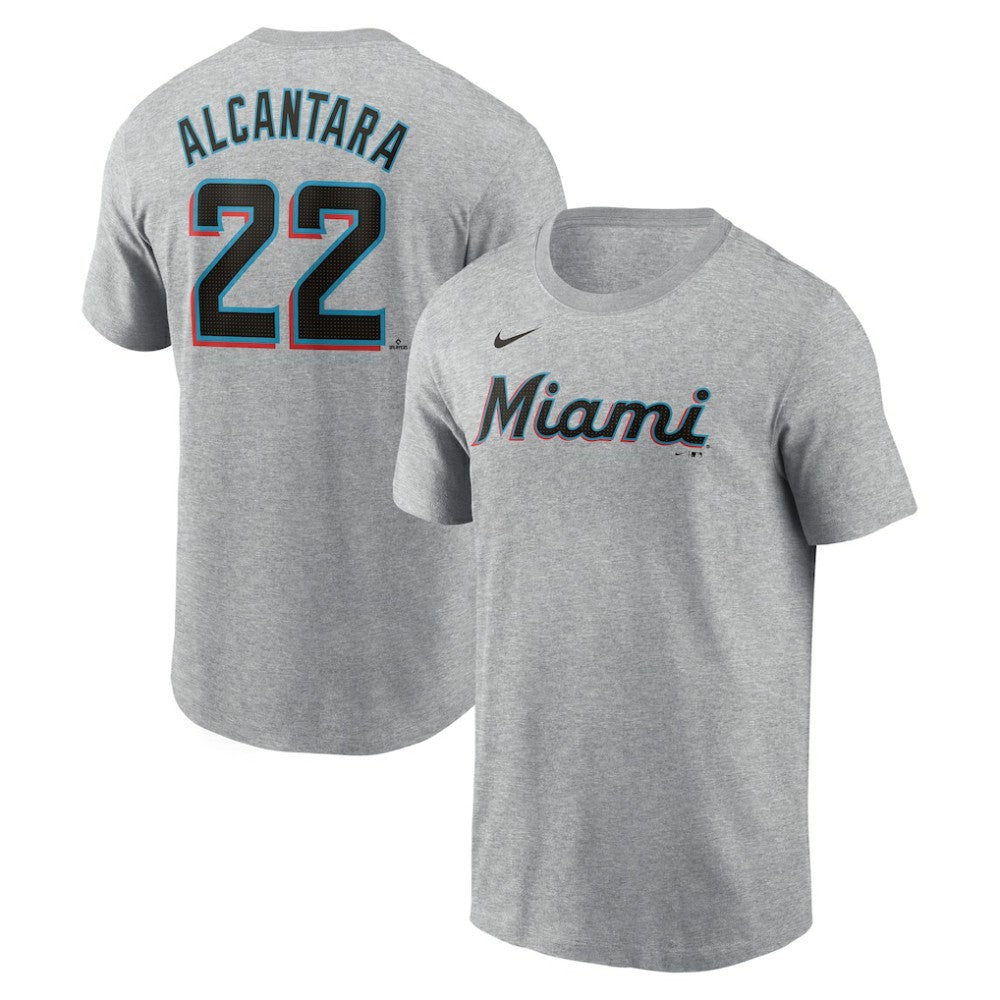 Sandy Alcantara Miami Marlins Fuse Name & Number T-Shirt Heather Gray | Nike