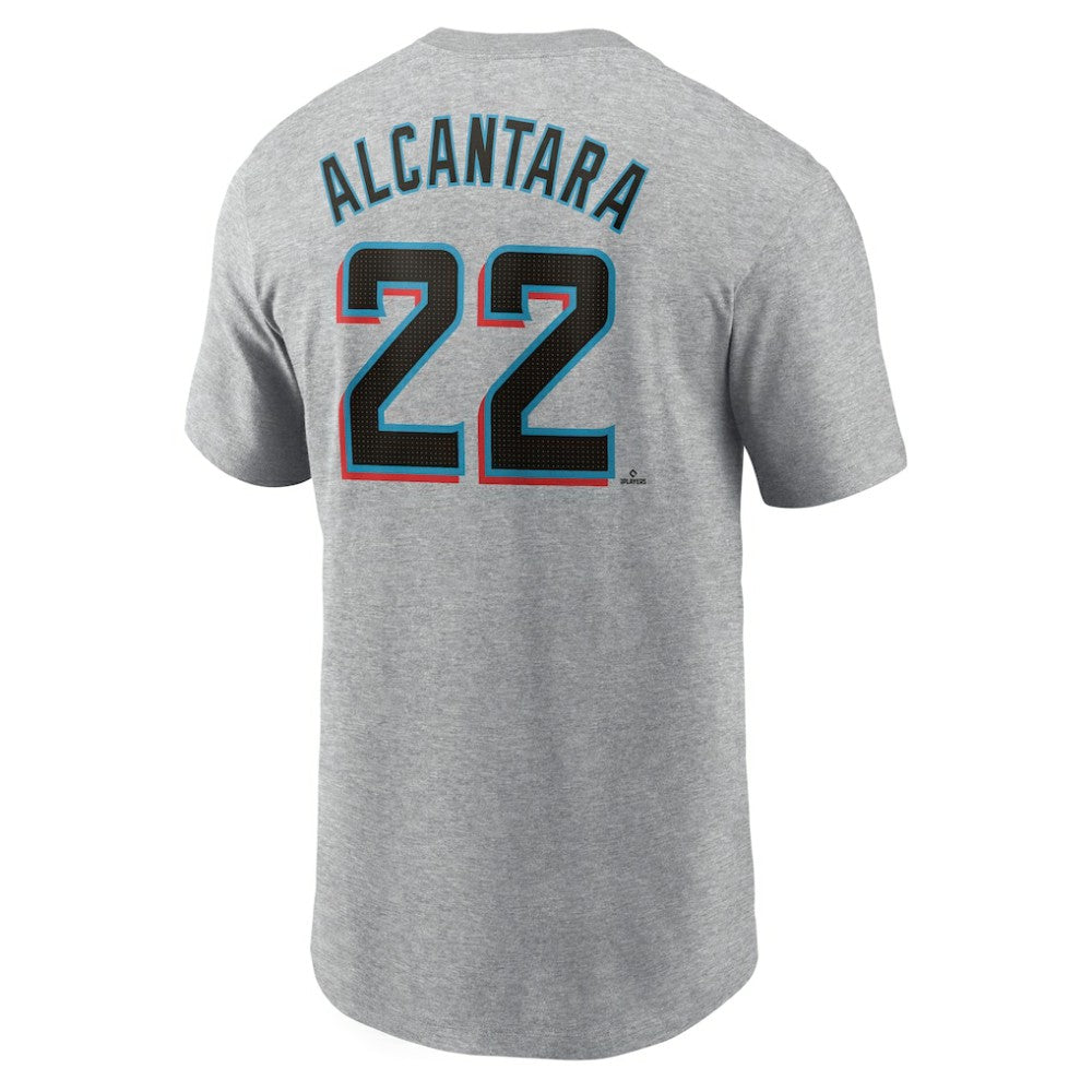Sandy Alcantara Miami Marlins Fuse Name & Number T-Shirt Heather Gray | Nike