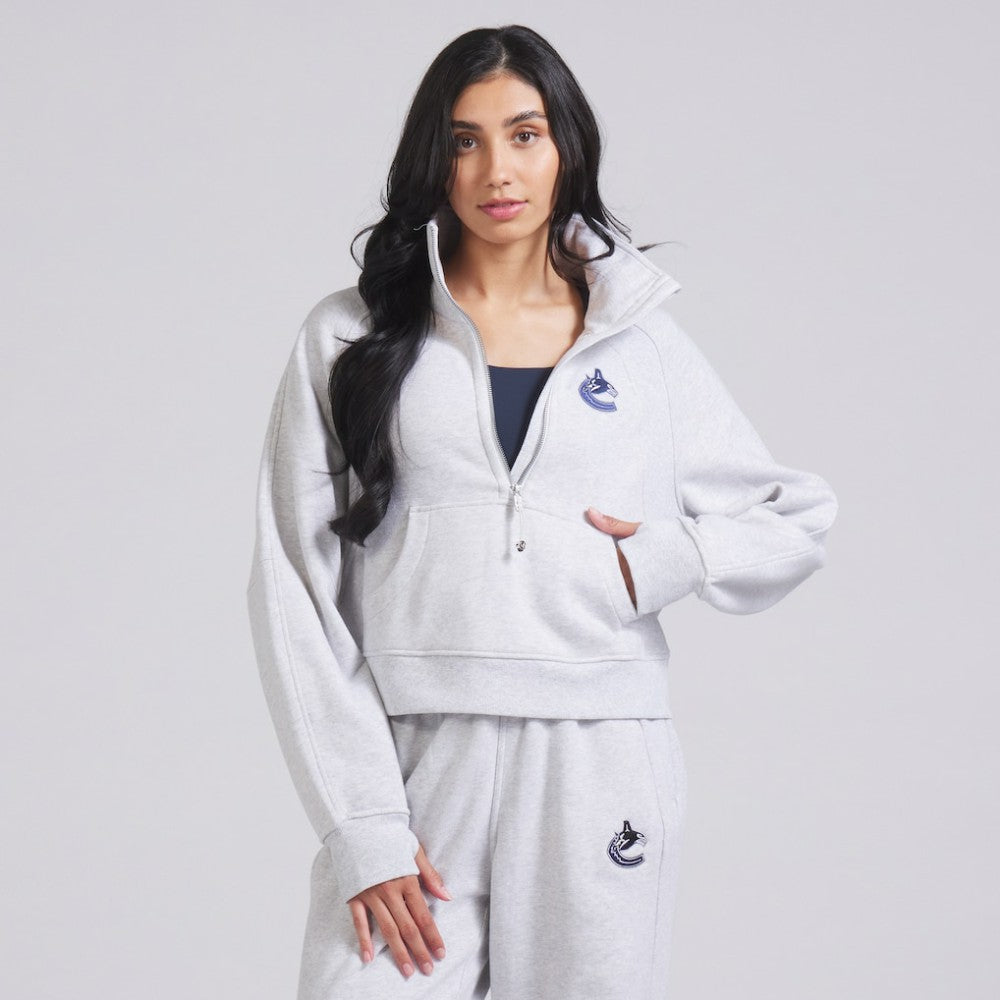 Vancouver Canucks lululemon Women's Scuba Oversized Half Zip Top Heather Gray