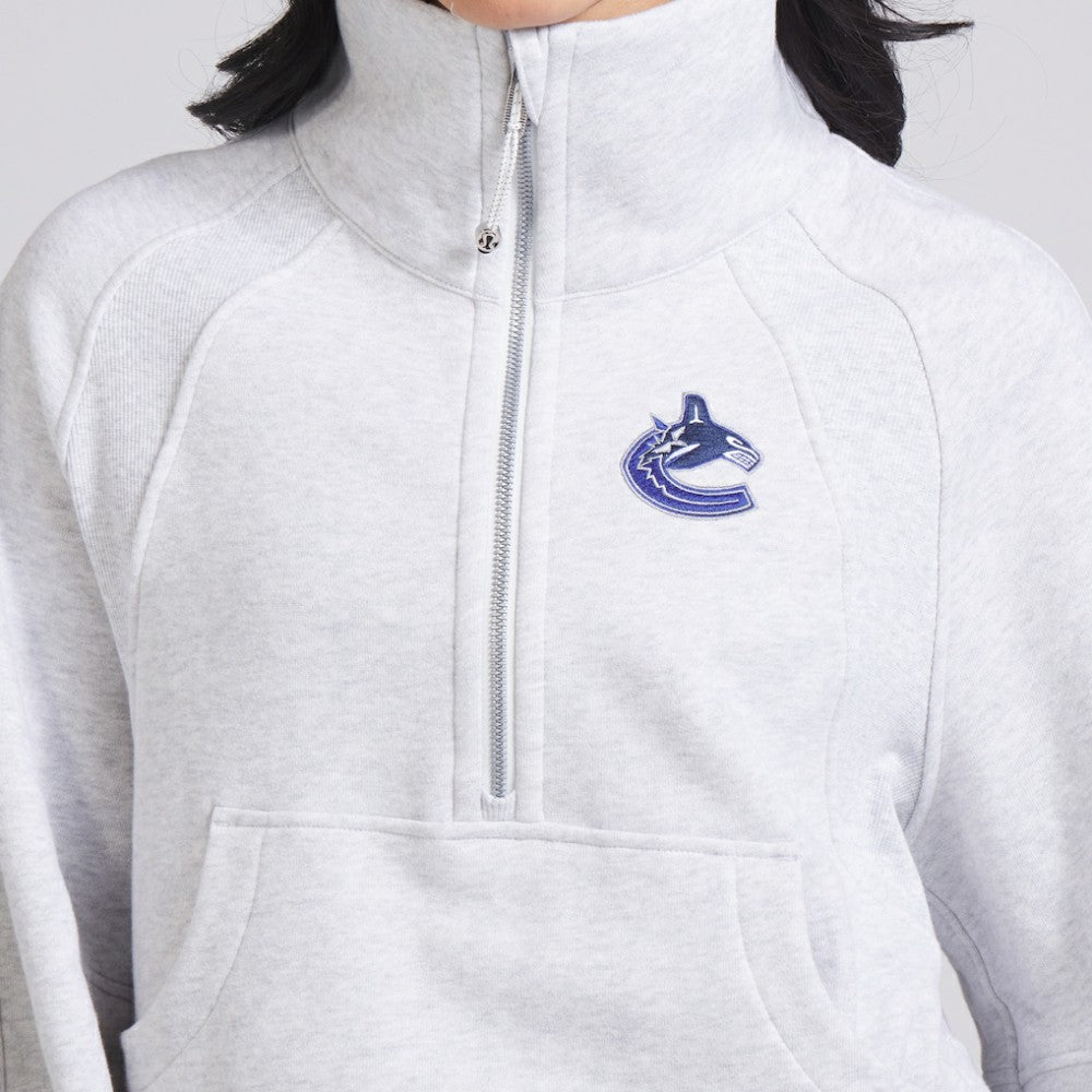 Vancouver Canucks lululemon Women's Scuba Oversized Half Zip Top Heather Gray