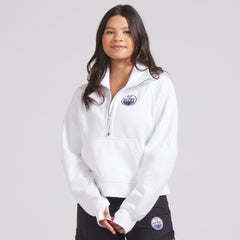 Edmonton Oilers lululemon Women's Scuba Oversized Half Zip Top White