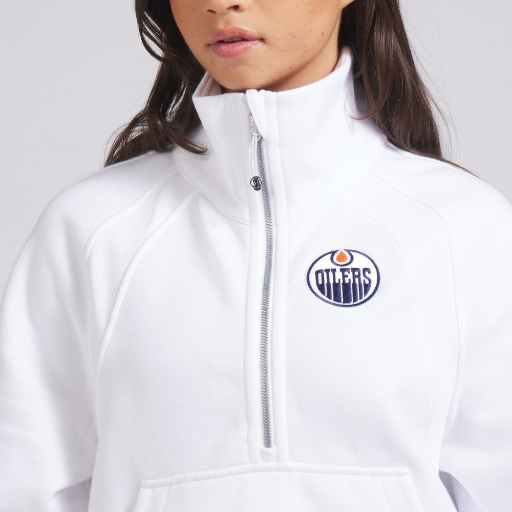 Edmonton Oilers lululemon Women's Scuba Oversized Half Zip Top White