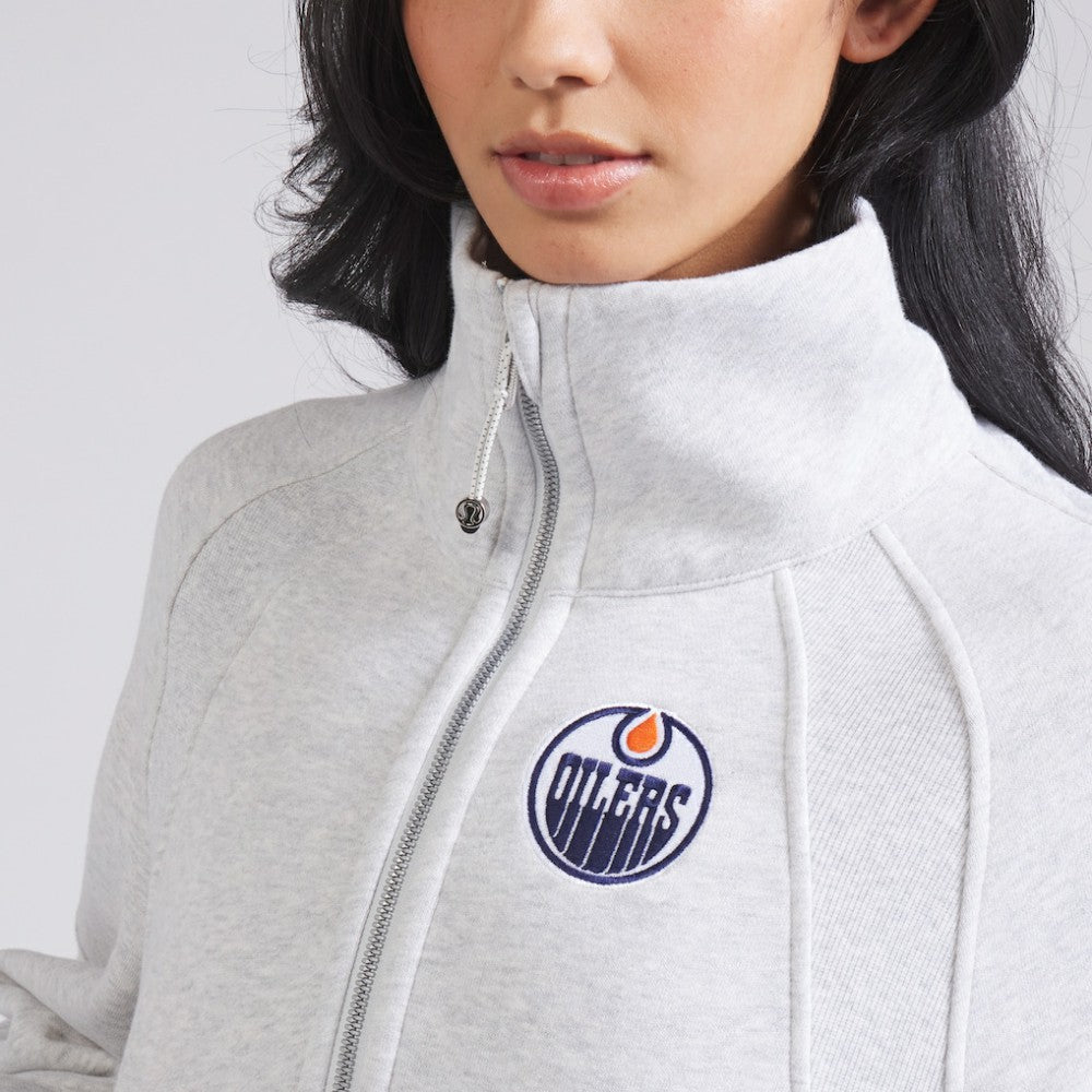 Edmonton Oilers lululemon Women's Scuba Oversized Half Zip Top Heather Gray