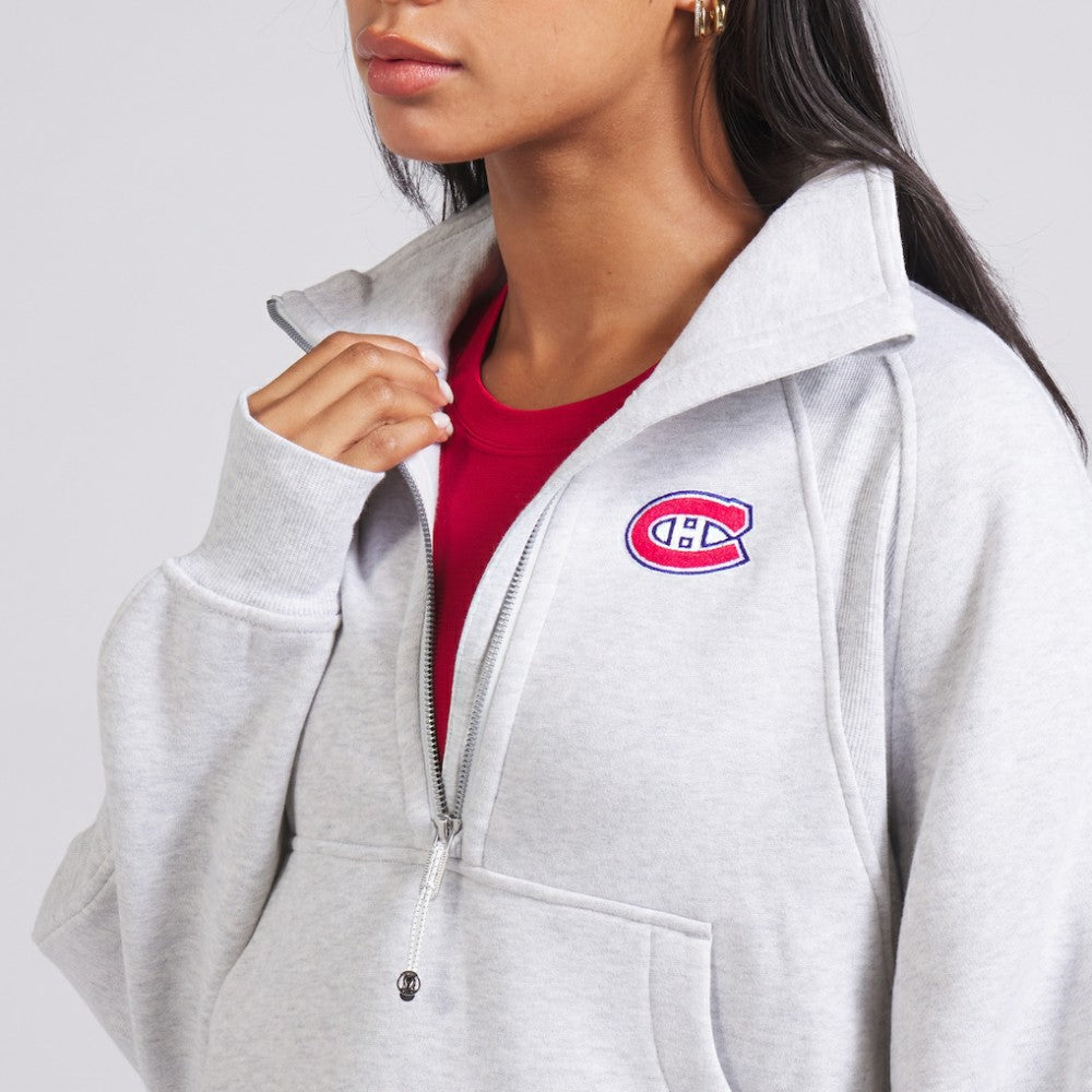 Montreal Canadiens lululemon Women's Scuba Oversized Half Zip Top Heather Gray