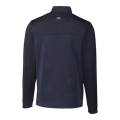 Detroit Tigers Cutter & Buck Big & Tall Traverse Stripe Stretch DryTec Quarter-Zip Top Navy