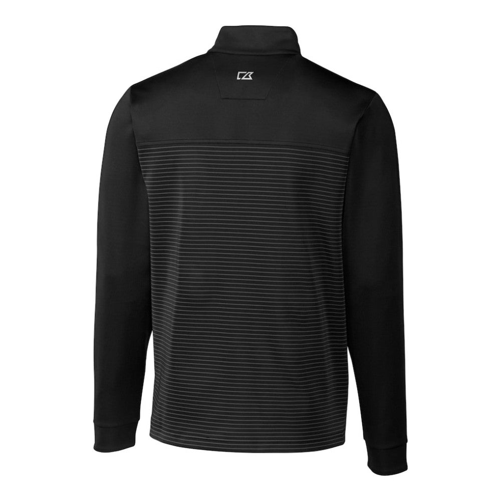 Los Angeles Dodgers Cutter & Buck Big & Tall Traverse Stripe Stretch DryTec Quarter-Zip Top Black