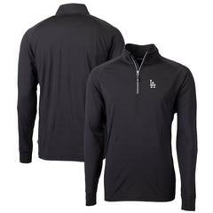 Los Angeles Dodgers Cutter & Buck Big & Tall Adapt Eco Knit Stretch Recycled Quarter-Zip Pullover Top Black