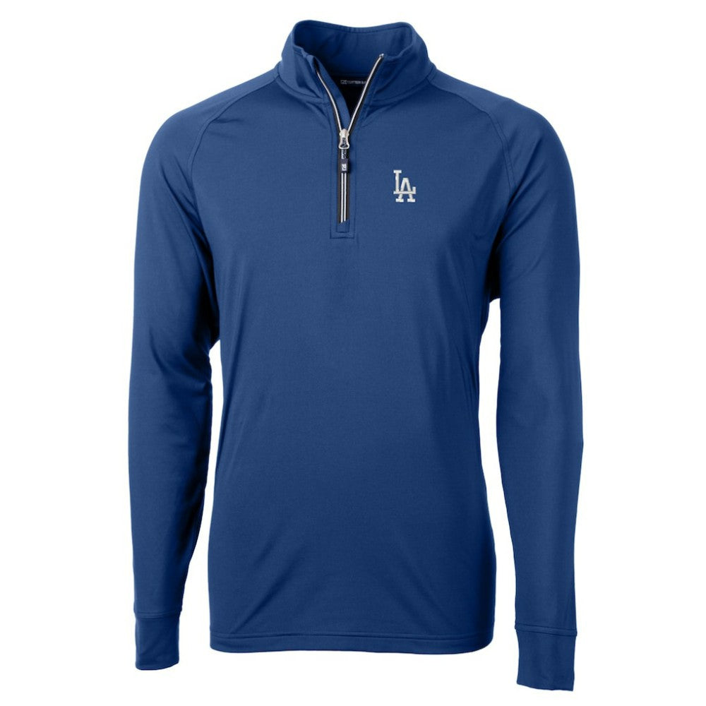 Los Angeles Dodgers Cutter & Buck Big & Tall Adapt Eco Knit Stretch Recycled Quarter-Zip Pullover Top Blue