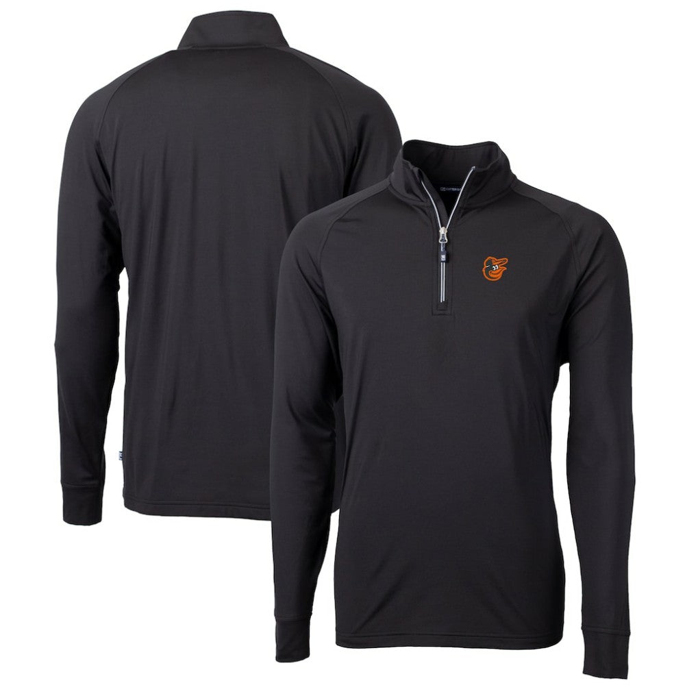 Baltimore Orioles Cutter & Buck Big & Tall Adapt Eco Knit Stretch Recycled Quarter-Zip Pullover Top Black