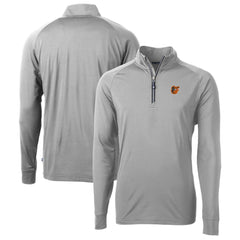 Baltimore Orioles Cutter & Buck Big & Tall Adapt Eco Knit Stretch Recycled Quarter-Zip Pullover Top Gray