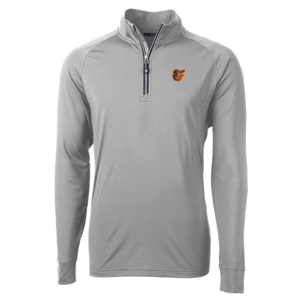 Baltimore Orioles Cutter & Buck Big & Tall Adapt Eco Knit Stretch Recycled Quarter-Zip Pullover Top Gray