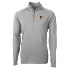 Baltimore Orioles Cutter & Buck Big & Tall Adapt Eco Knit Stretch Recycled Quarter-Zip Pullover Top Gray