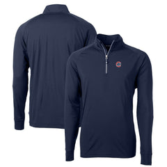 Chicago Cubs Cutter & Buck Big & Tall Adapt Eco Knit Stretch Recycled Quarter-Zip Pullover Top Navy