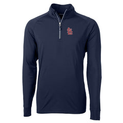 St. Louis Cardinals Cutter & Buck Big & Tall Adapt Eco Knit Stretch Recycled Quarter-Zip Pullover Top Navy