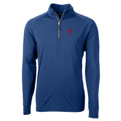 Philadelphia Phillies Cutter & Buck Big & Tall Adapt Eco Knit Stretch Recycled Quarter-Zip Pullover Top Blue