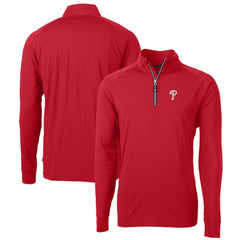 Philadelphia Phillies Cutter & Buck Big & Tall Adapt Eco Knit Stretch Recycled Quarter-Zip Pullover Top Red