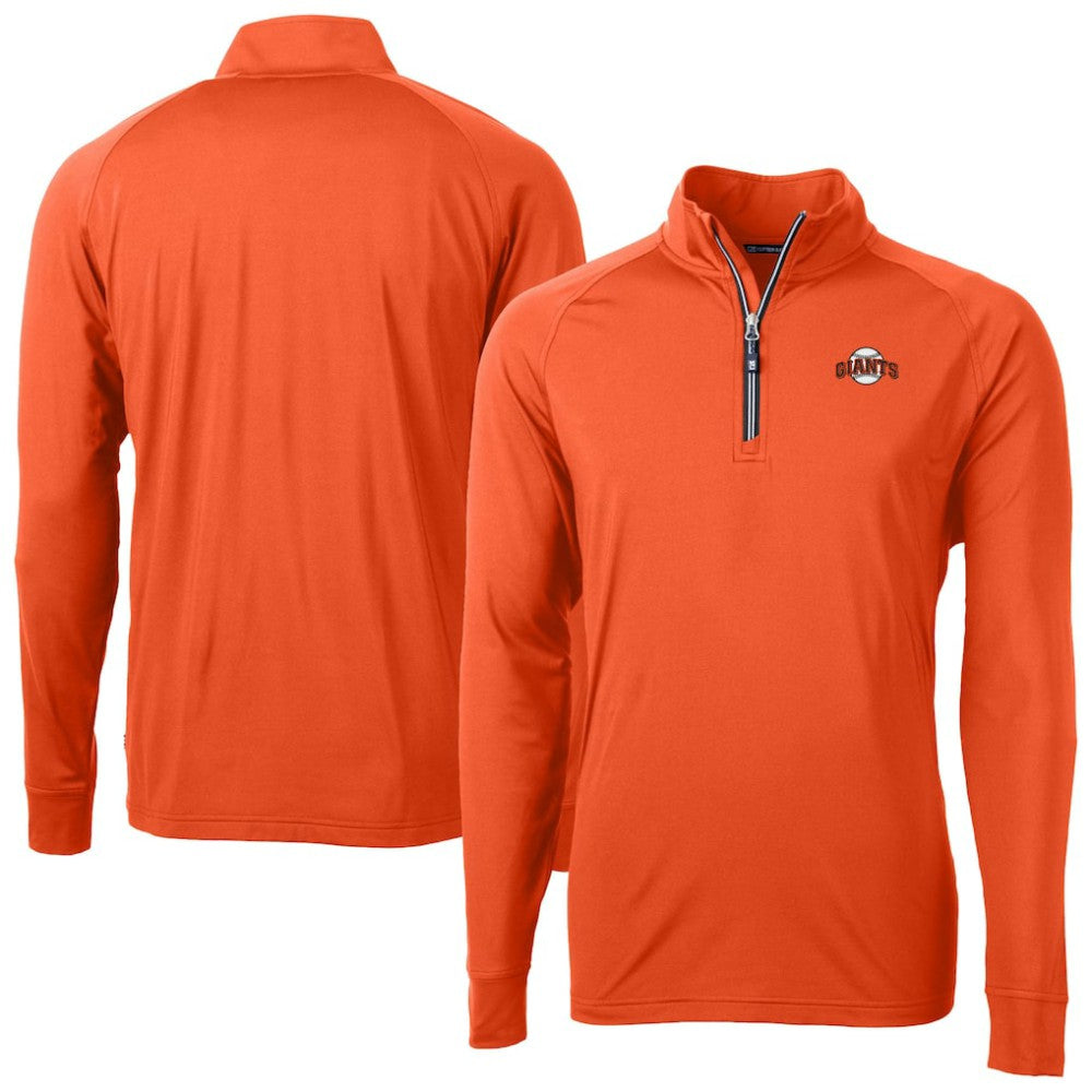 San Francisco Giants Cutter & Buck  Adapt Eco Knit Stretch Recycled Quarter-Zip Pullover Top Orange