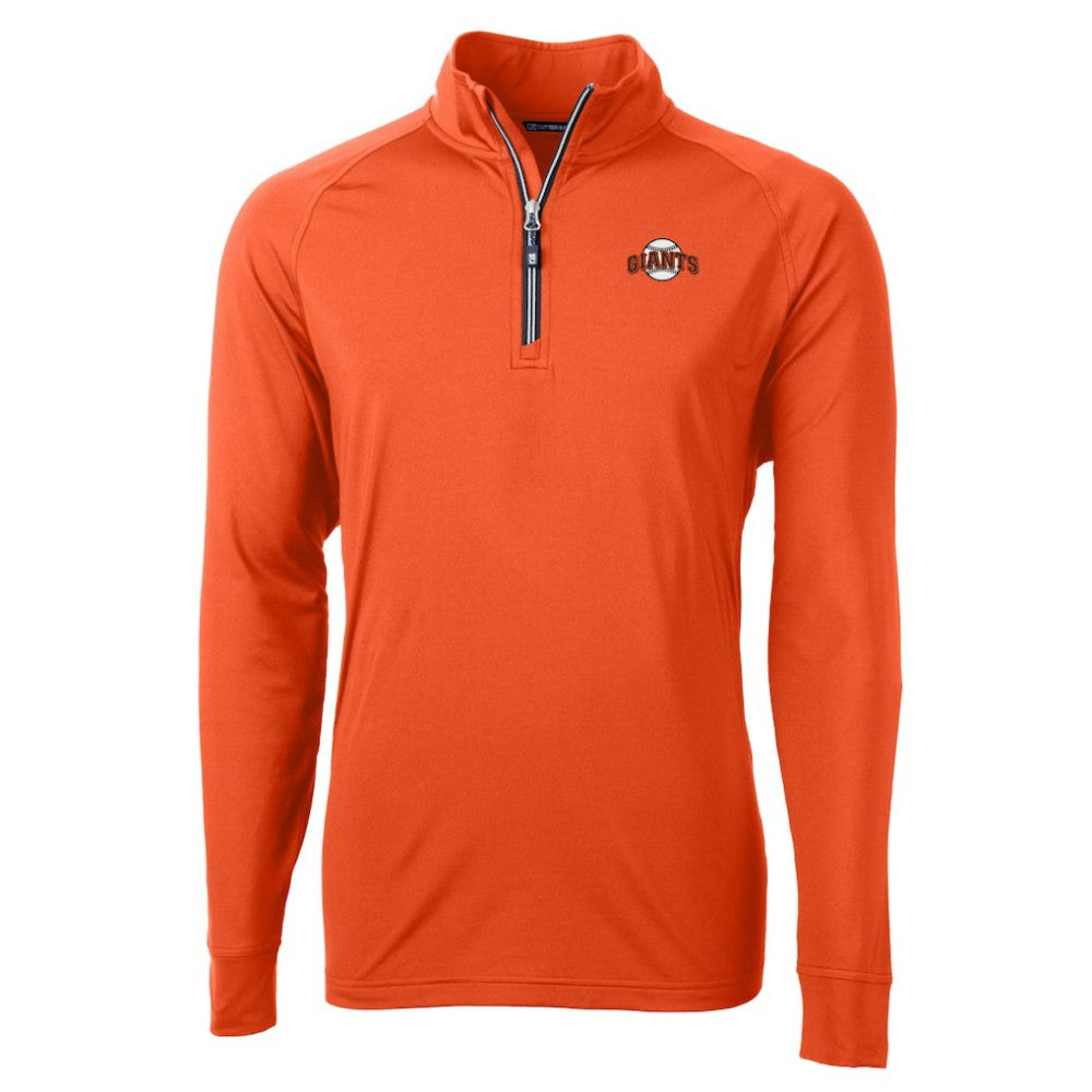 San Francisco Giants Cutter & Buck  Adapt Eco Knit Stretch Recycled Quarter-Zip Pullover Top Orange